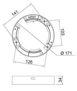 Mekaaninen lisätarvike Airam Cio Multi - MEKAANINEN LISÄTARV. CIO MULTI KOROTUSKEHYS 164 MM WH