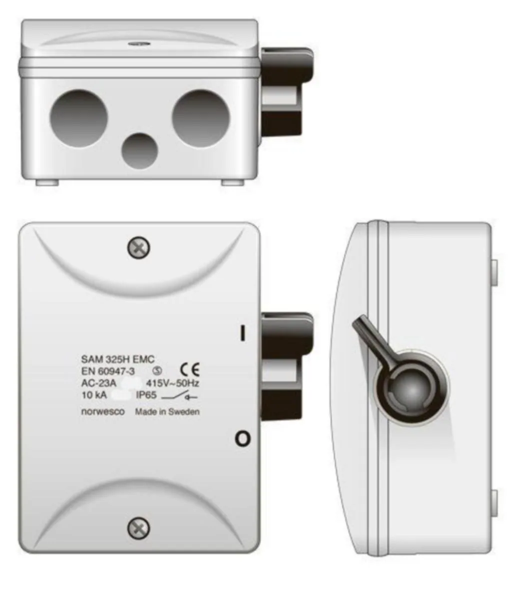 Turvakytkin vipu EMC Norwesco SAM 16-25A SAM325H 3x25A+APUKOS 11kW IP65