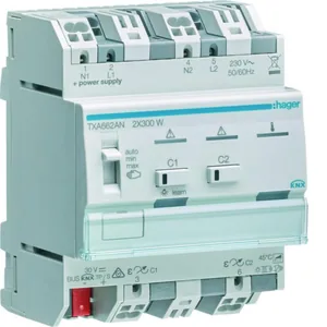 Valonsäädin KNX Hager KNX easy - VALONSÄÄDIN KNX KNX EASY TXA662AN 2X300W RLCPD DIN