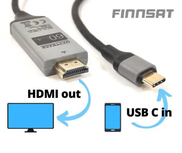 Adapterikaapeli Finnsat HDMI USB-C - KAAPELI 2M