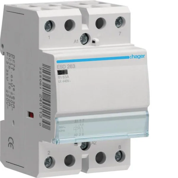 Kontaktori Hager ESD263 2s 63A k.24VAC