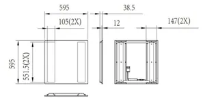 Uppoasennusvalaisin Philips CoreLine recessed - UPPOASENNUSVALAISIN CORELINE 3400-5700LM 830 60X60 DALI OC