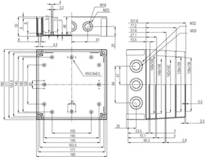 Asennuskotelo PCM Fibox MNX 180x180 - ASENNUSKOTELO PC FIBOX PCM 175/60 G