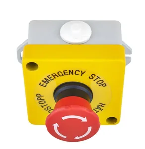 Hätä-/seis-painike Selcast 240VAC IP44/IP67 - HÄTÄ-/SEIS PAINIKE SELCAST 1S+1A KELT/HARM TEKSTI IP44-67