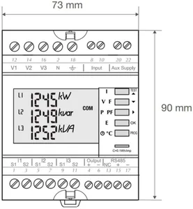 Monimittari Hager SM101C - MONIMITTARI HAGER SM101C I/U/THD/F/P/PF/E/H DIN
