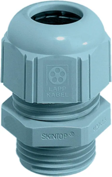 Holkkitiiviste muovi SKINTOP pitkä kierre harmaa ST-M ISO 20x1.5 RAL7001 IP68