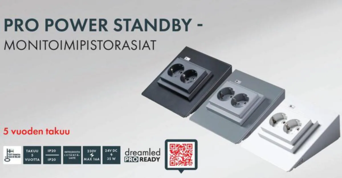 Monitoimipistorasia Dreamled Pro Power Standby - SÄHK LISÄTARV DREAMLED POWER S PRO 2S/16A/35W/IP20/PPJ/ VAL