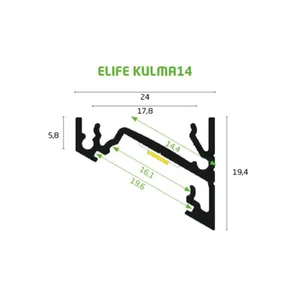 Valoprofiili ELIFE Kulma14 - VALOPROFIILI/-NAUHA ELIFE AL 24X19X3000 VAL