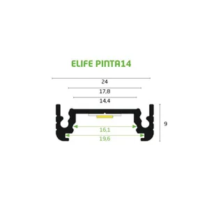 Valoprofiili ELIFE Pinta14 - VALOPROFIILI/-NAUHA ELIFE AL 24X9X3000 HAR