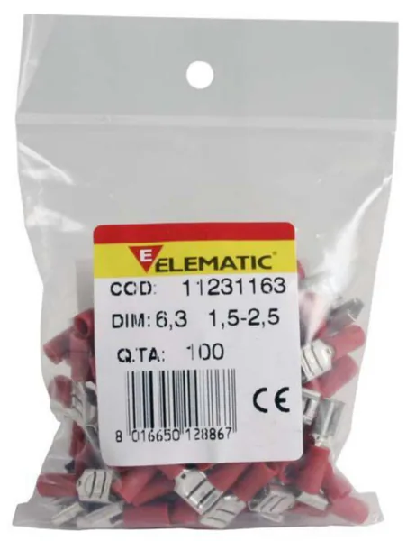 Lattaliitin Elematic naaras 0.25-1.5mm2 6.6mm/0.8 100kpl/p