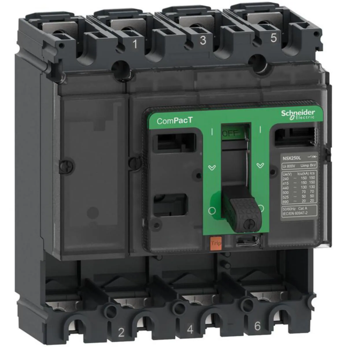 Kompaktikatkaisijarunko Schneider Electric ComPactT 4P 25kA - KOMPAKTIKATKAIS. RUNKO COMPACT NSX100B RUNKO 25KA 4P 100A