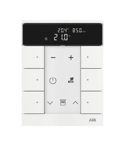 Huonetermostaatti ABB-free@home ABB FREEHOME 6-OS T CO2 RH VOC MVAL