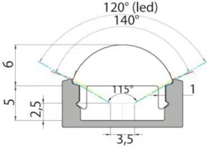 LED-alumiiniprofiili Airam Slimline 7 Optical - LISÄTARVIKE SLIMLINE 7 OPTICAL Profiili 1m 30D AL ACC