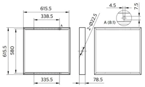 Mekaaninen lisätarvike Philips - MEKAANINEN LISÄTARVIKE PHILIPS PINTA-ASENNUSKEHYS 60X60