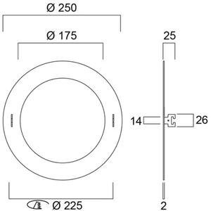 Mekaaninen lisätarvike Sylvania sovitekehys alasvaloille - MEKAANINEN LISÄTARVIKE 0030462 ADAPRING 175/225/250MM