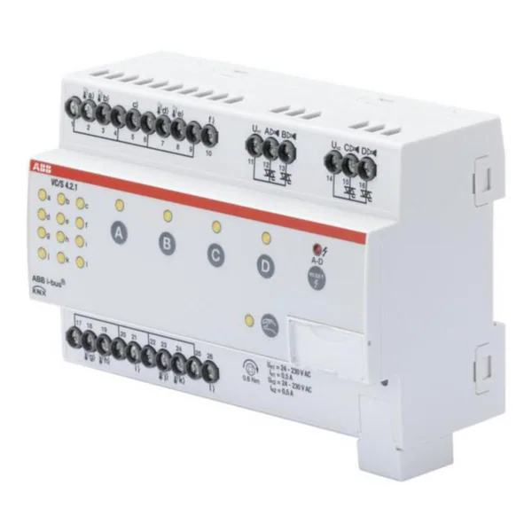 Lähtöyksikkö lämmitin KNX ABB 4-KAN 24-230VAC KÄS DIN 8-MOD