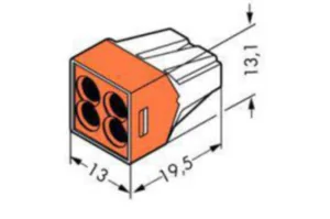 Rasialiitin Wago 773-sarja - RASIALIITIN 773-SARJA 4-NAP, 0.75-2.5 MM², ORA