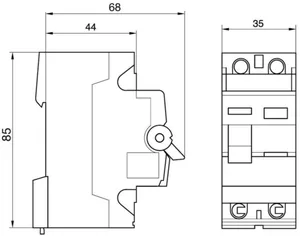 Vikavirtasuojakytkin Hager 2-napainen - VIKAVIRTASUOJAKYTKIN HAGER CDA263K 30mA A/2x63A