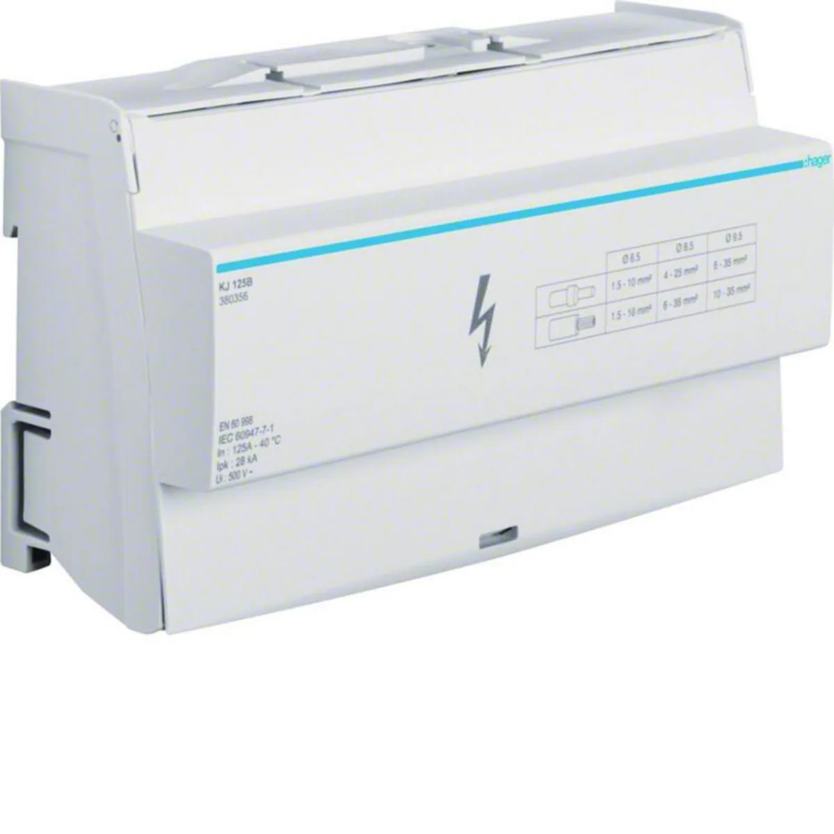 Haaroitusliitin Hager kannella KJ125B 4N 125A