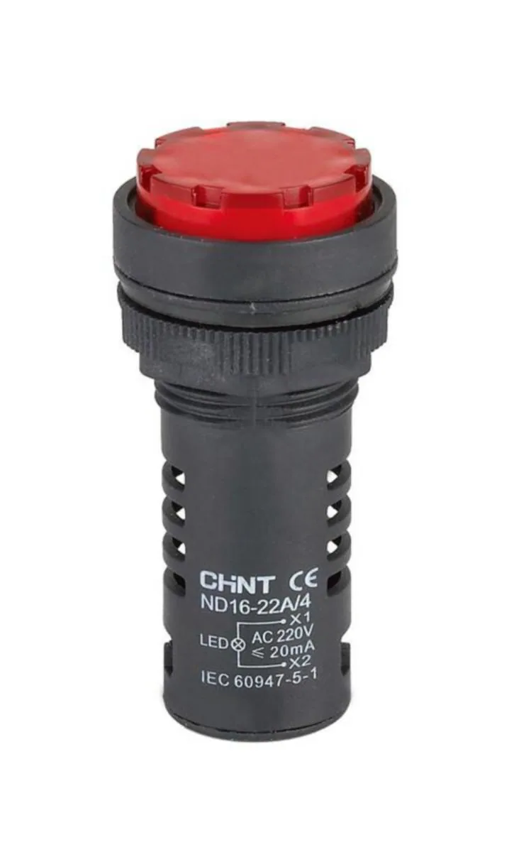 Merkkilamppu Chint ND16 22D 230V AC PUNAINEN – punainen