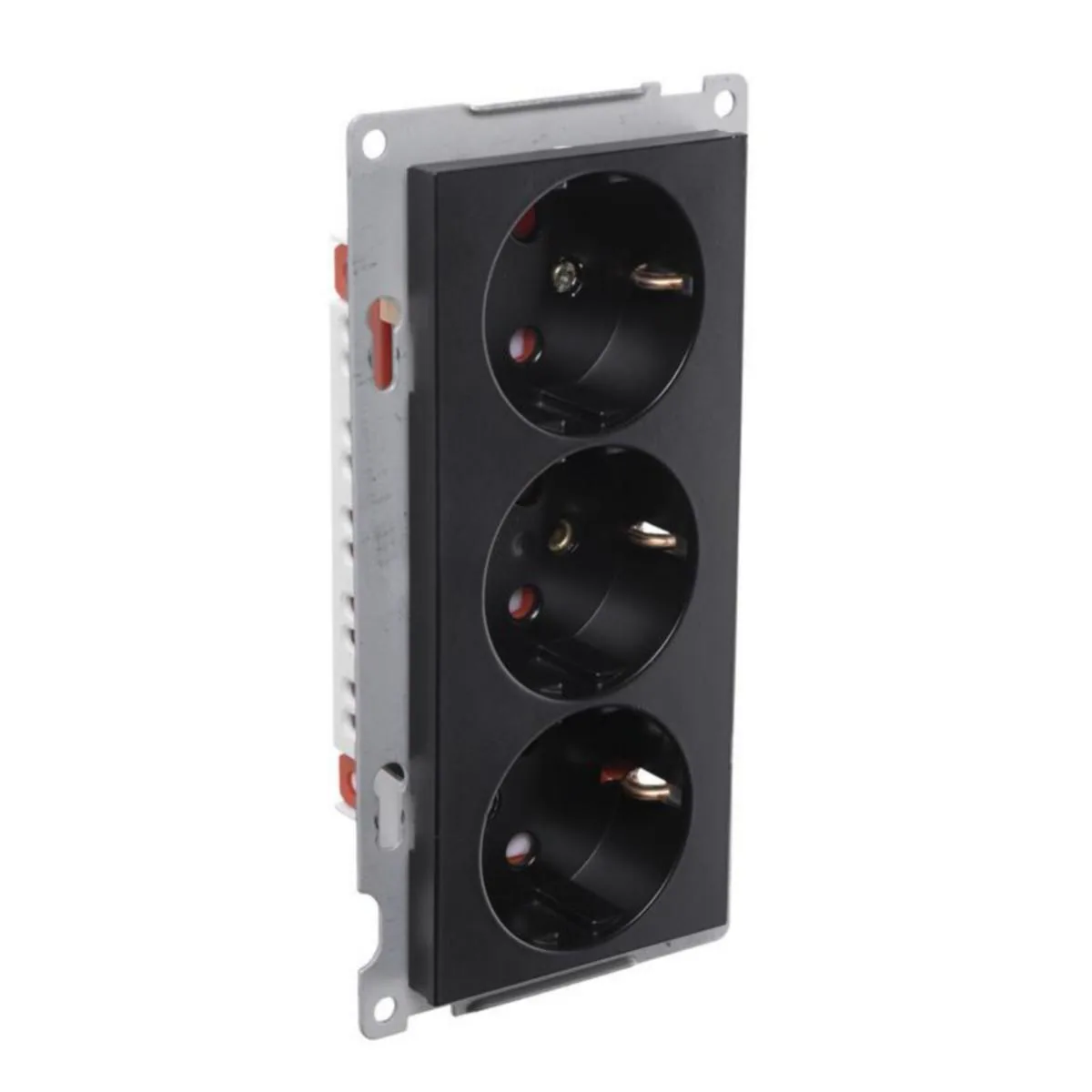 Pistorasia ELKO Plus 2 ja 3 upotettava 3S/16A/250V/250V/IP20 UKR MUS – musta
