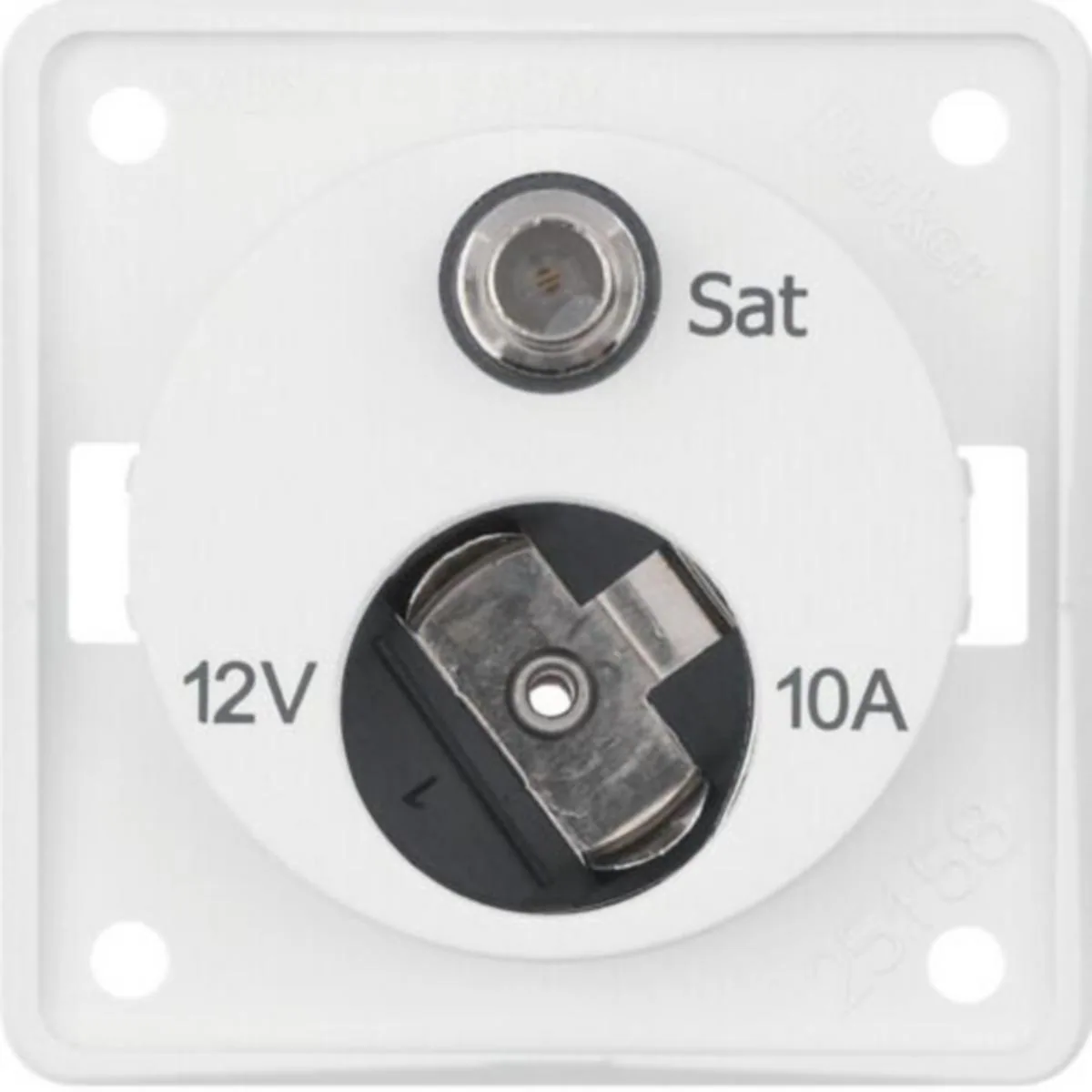 Pistorasia Hager Integro Flow 1AP/10A/12V +SAT IEC white
