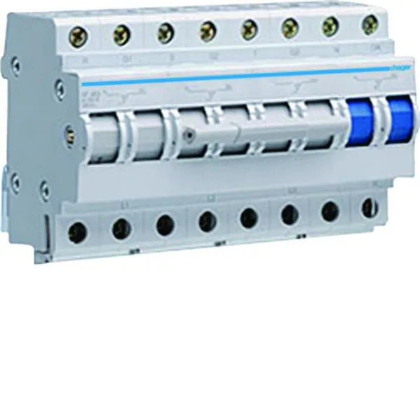 Vaihtokytkin Hager 1-0-2 SF463 4N 63A DIN