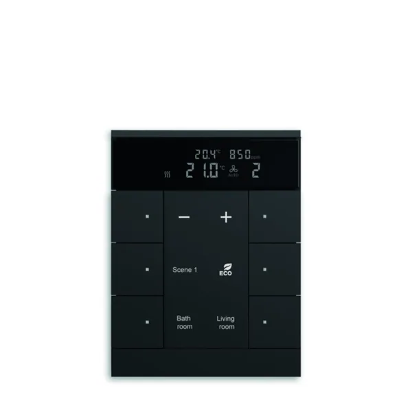Huonetermostaatti KNX ABB 6-gang RTC CO2 rh% blk