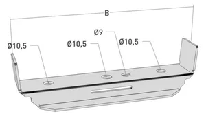 Keskikannatin MP-Bolagen sisäpuolinen BI tikashyllyyn MP-S - KESKIKANNATIN MP-BOLAGEN MP-157S Fe C2 .BI. 200mm