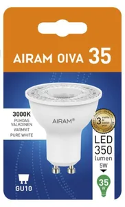 Kohdelamppu Airam Oiva PAR16 blisterpakkaus - KOHDELAMPPU OIVA PAR16 830 345LM GU10 110D OIVA