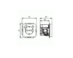 Pistorasia + USB ABB Impressivo maadoitettu 1-osainen - PISTORASIA + USB IMPRESSIVO 1S/16A/IP21 UKJ 0X USB A+C VAL