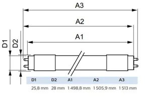 LED-valoputki T8 Philips Master LEDtube - LED-VALOPUTKI T8 MASTER LED T8 1500MM 830 2900LM 20W HF