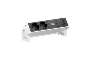 Pistorasiapaneelit DESK 2 Bachmann - PISTORASIAPANEELI DESK2 2X PR +USB C/C 45W HAR