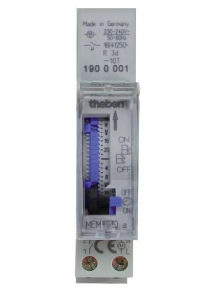 Kellokytkin analoginen Theben MEM 190 A