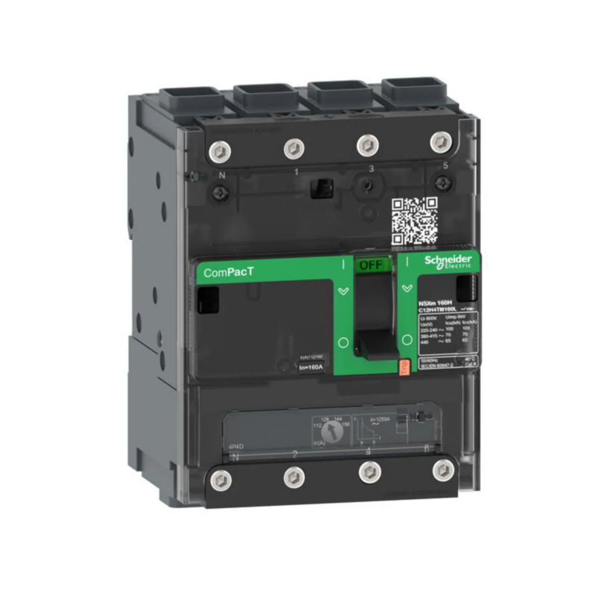 Kompaktikatkaisija Schneider Electric ComPactT 4P 25kA NSXM B 4P4T 63A EVERLINK