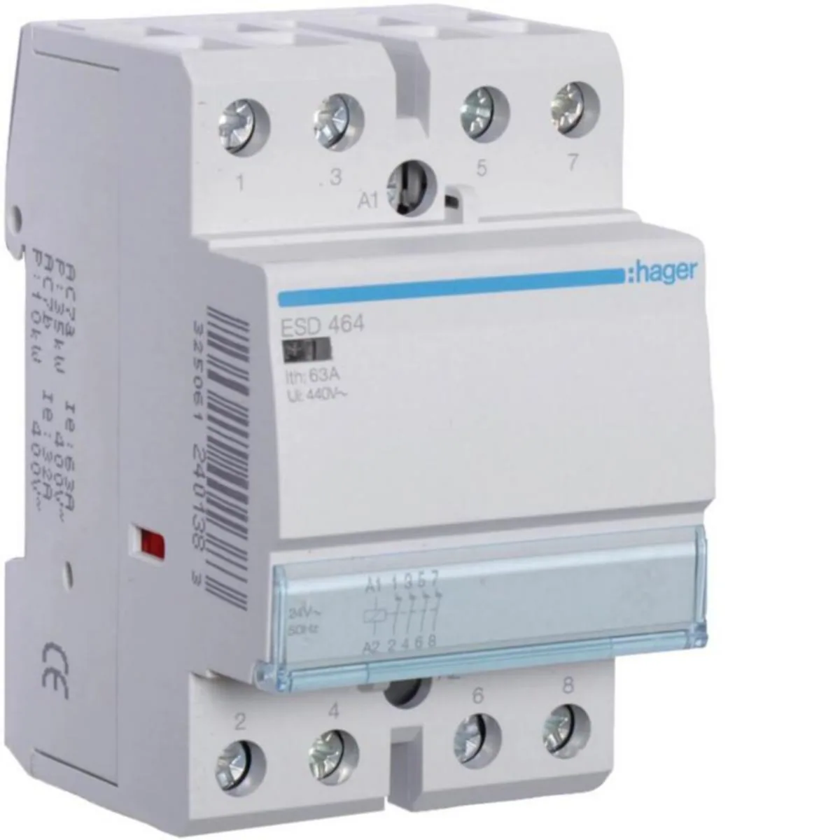 Kontaktori Hager ESD464 4a 63A k.24VAC