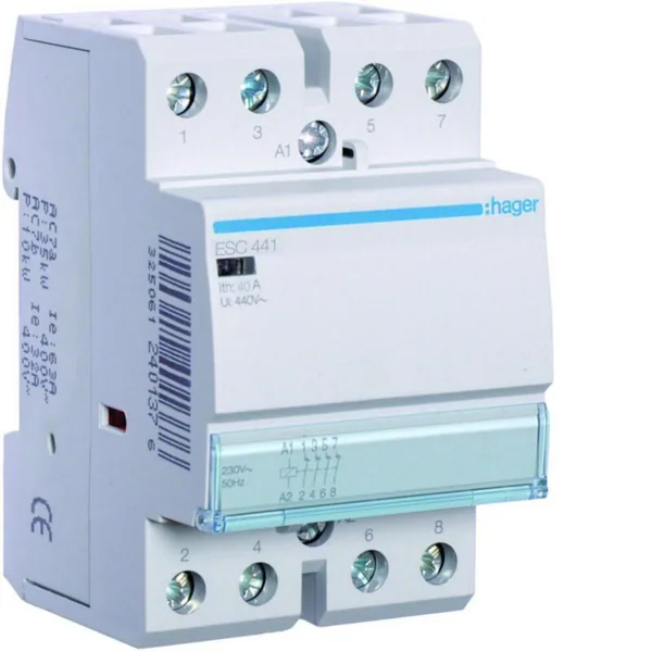 Kontaktori Hager ESC441 4a 40A k.230VAC
