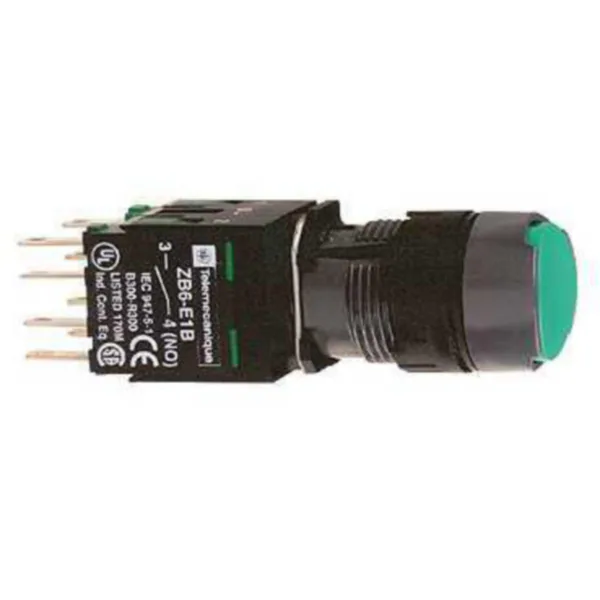 Kumisuojuspainike Schneider Electric Harmony XB6AA35B TASOVIHREÄ PYÖREÄ