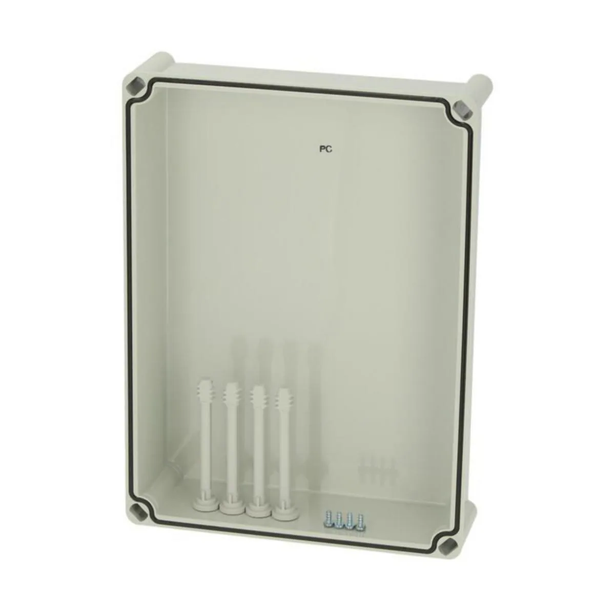 Asennuskotelon kansi PC Fibox EKP 80-G 380x280x80 – harmaa