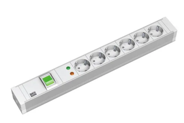 Jatkopistorasia Bachmann 19" PDU >1U, 6X PR+YLIJ.+KYTK