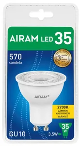 Kohdelamppu Airam Led PAR16 blisterpakkaus - KOHDELAMPPU AIRAM LED PAR16 827 230LM GU10 36D