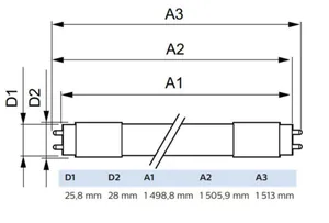 LED-valoputki T8 Philips Master LEDtube - LED-VALOPUTKI T8 MASTER LED T8 L1500 840 3700LM 17.6W UE A