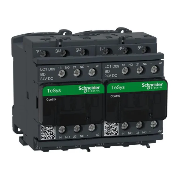 Suunnanvaihtokontaktori Schneider Electric TeSys LC2D09BD 9A 3S 2S+2A 24V DC