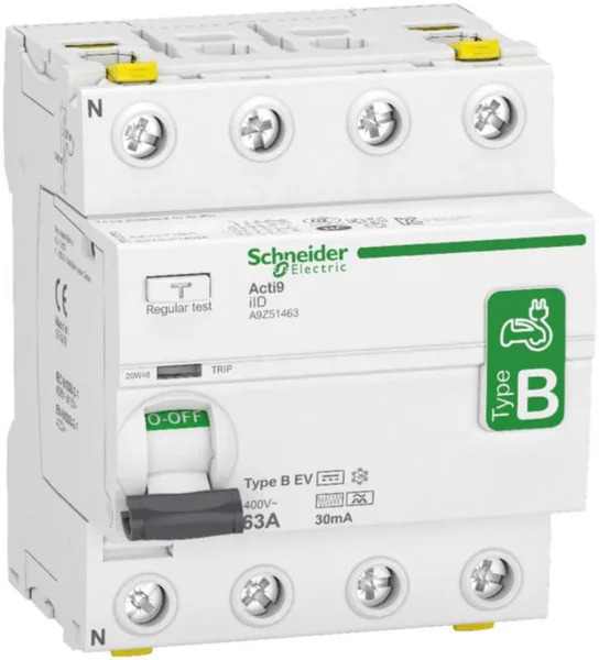 Vikavirtasuojakytkin Schneider Electric Acti 9 RCCB B EV 4P 63A 30MA