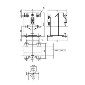 Virtamuuntaja kiinteä S.T.E Strumenti TC32 0,5 - VIRTAMUUNTAJA KIINTEÄ STE TC32 LK 0,5 200/5A 5VA