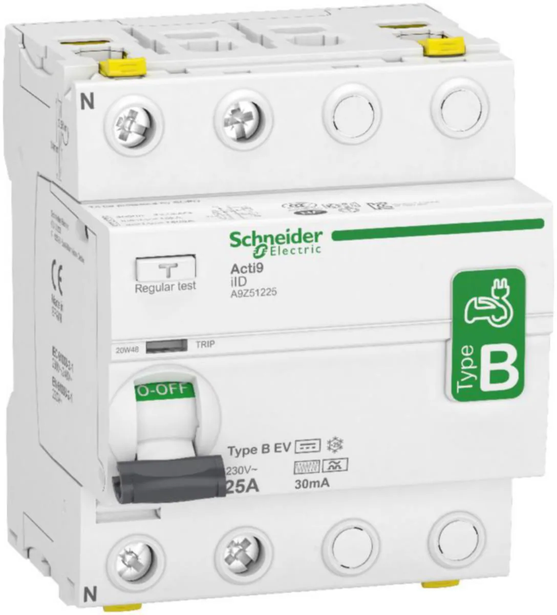 Vikavirtasuojakytkin Schneider Electric Acti 9 RCCB B EV 2P 25A 30MA