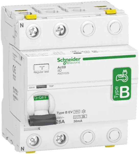 Vikavirtasuojakytkin Schneider Electric Acti 9 RCCB B EV 2P 25A 30MA