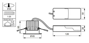 Alasvalo Philips CoreLine Recessed Spot - ALASVALO CORELINE 720LM 827 7W D68 ALU KIINTEÄ