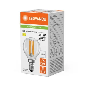 Pienkupulamppu Ledvance Performance Classic P - PIENKUPULAMPPU LEDVANCE CLP 3,4W/840 470LM E14 DIM CL