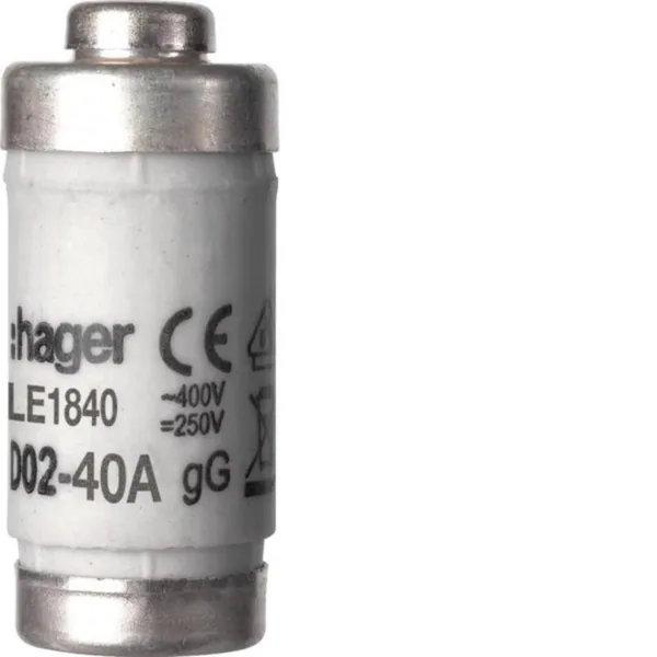 Tulppasulake Hager LE1840 D02/E18 GG 40A 400V